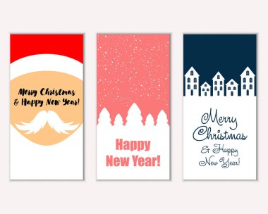 Mutlu Noeller ve mutlu yeni yıl tebrik kartları  