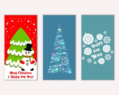 Mutlu Noeller ve mutlu yeni yıl tebrik kartları  