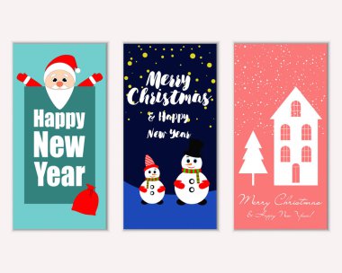 Mutlu Noeller ve mutlu yeni yıl tebrik kartları   