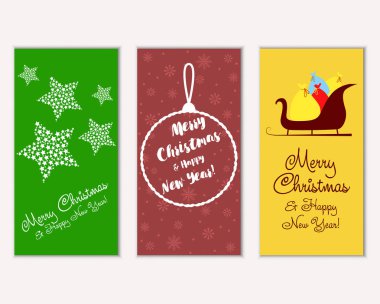 vektör çizim kış tatil tebrik kartları