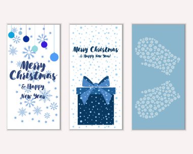 mutlu Noeller ve mutlu yeni yıl tebrik kartları vektör çizim      