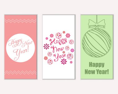 mutlu Noeller ve mutlu yeni yıl tebrik kartları vektör çizim