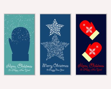 vektör çizim kış tatil tebrik kartları