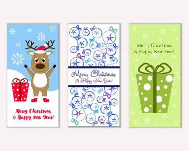 vektör çizim kış tatil tebrik kartları