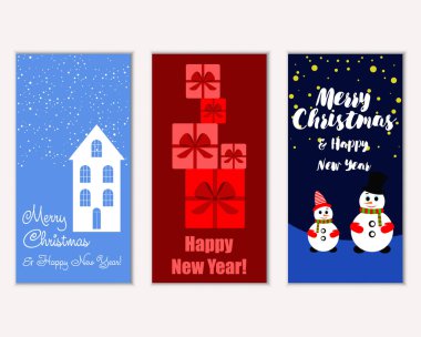 Mutlu Noeller ve mutlu yeni yıl tebrik kartları  