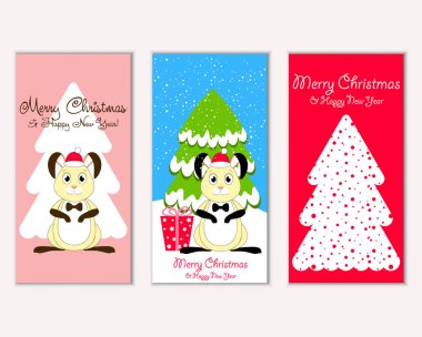 Renkli Noel kartları ile yeni yıl süslemeleri, illüstrasyon vektör