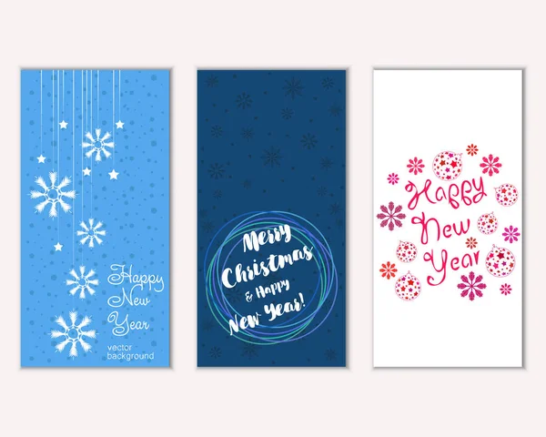 Renkli Noel kartları ile yeni yıl süslemeleri, illüstrasyon vektör