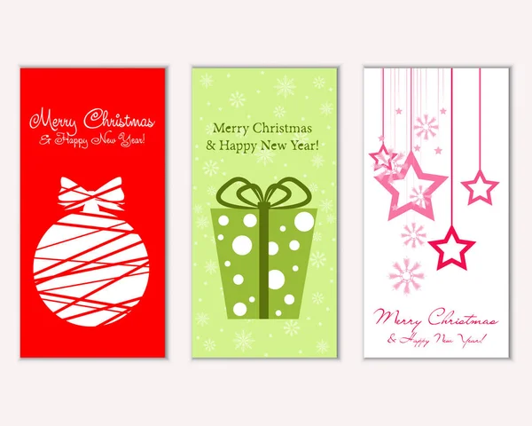 Feliz Navidad Feliz Año Nuevo Tarjetas Felicitación — Vector de stock