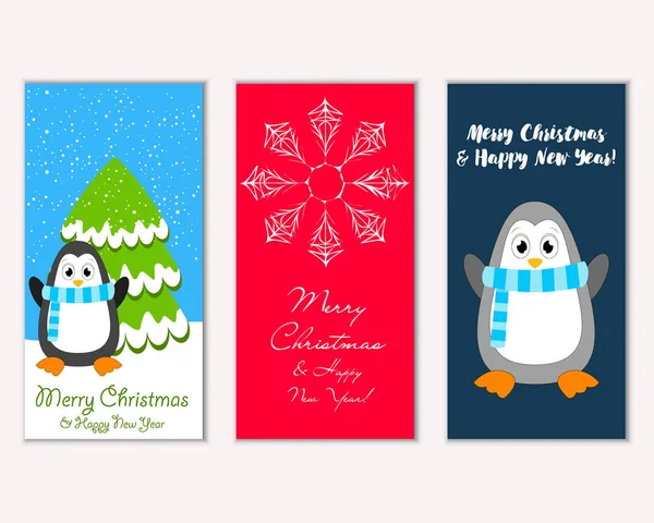Mutlu Noeller ve mutlu yeni yıl tebrik kartları. Vektör çizim 