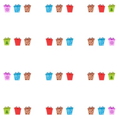 Noel kartı, hediyeler, vektör arka plan