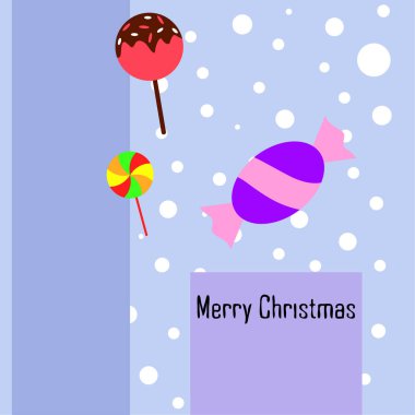 Şekerler, vektör arka plan ile neşeli Noel kartı