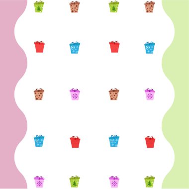 Noel kartı, hediyeler, vektör arka plan