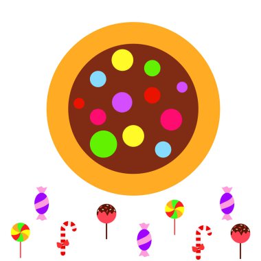 Noel kartı şekerler, vektör arka plan ile