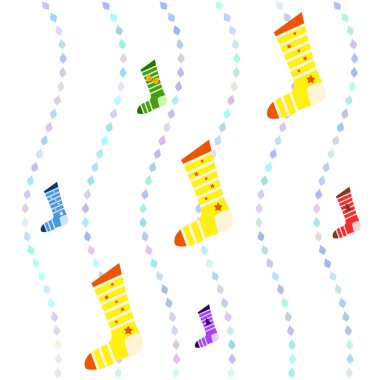 Noel kartı, Noel çorap, vektör arka plan
