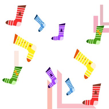 Noel kartı, Noel çorap, vektör arka plan