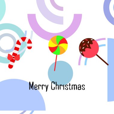 Şekerler, vektör arka plan ile neşeli Noel kartı