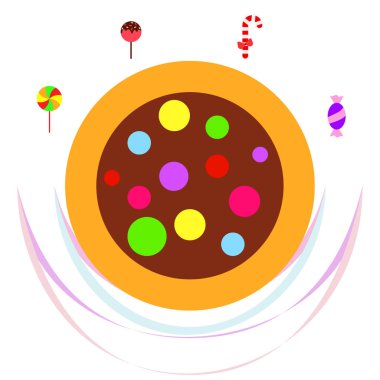 Noel kartı şekerler, vektör arka plan ile