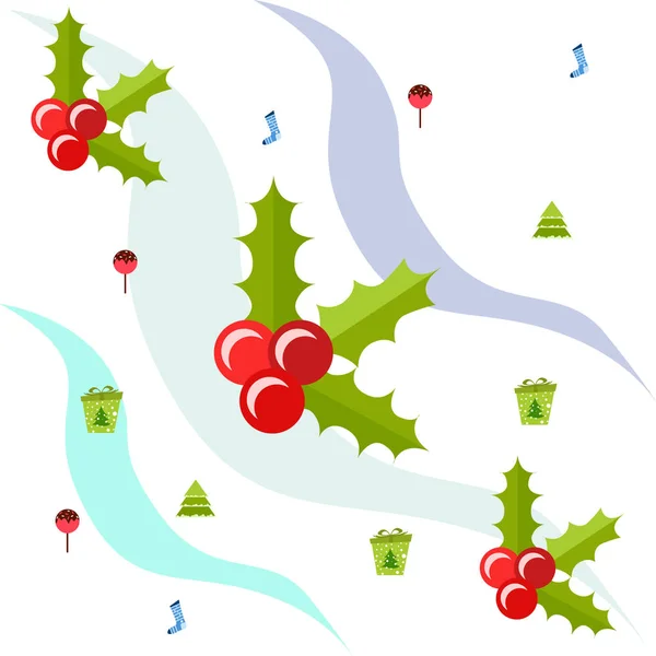 Noel kartı, şeker, köknar, Hediyelik, Noel çorap, vektör arka plan