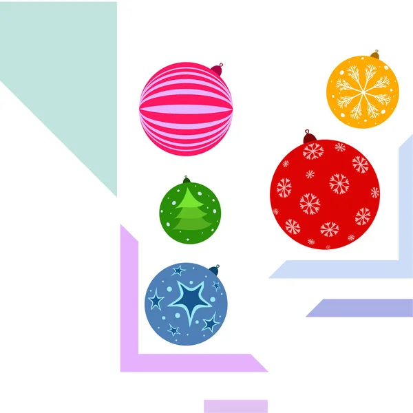 Bolas Navidad Tarjeta Felicitación Año Nuevo Vector Fondo — Archivo Imágenes Vectoriales