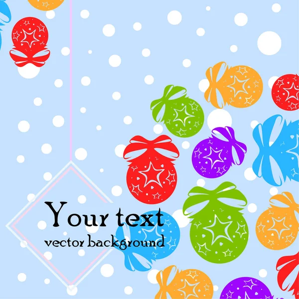 Bolas Navidad Tarjeta Felicitación Año Nuevo Vector Fondo — Vector de stock