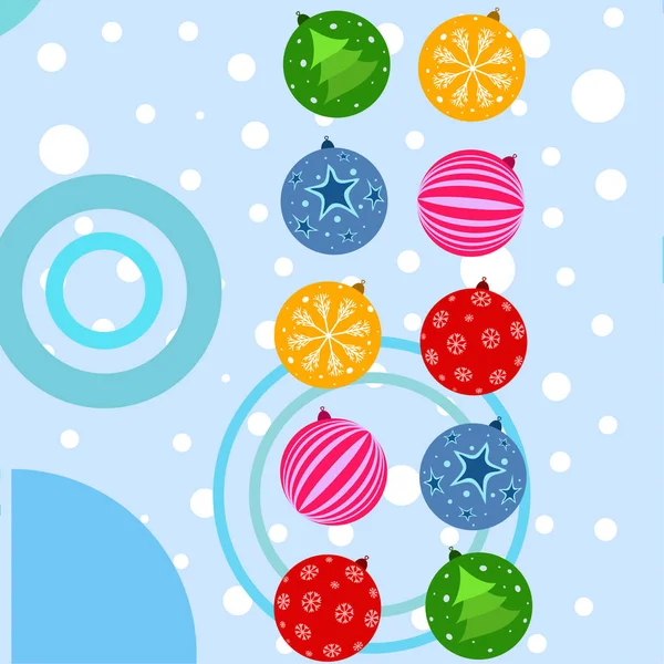 Bolas Navidad Tarjeta Felicitación Año Nuevo Vector Fondo — Vector de stock