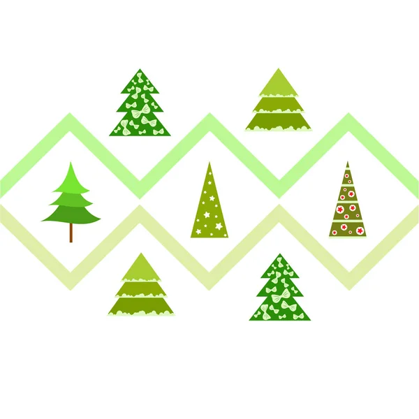 Joyeux Noël Carte Avec Sapins Fond Vectoriel — Image vectorielle