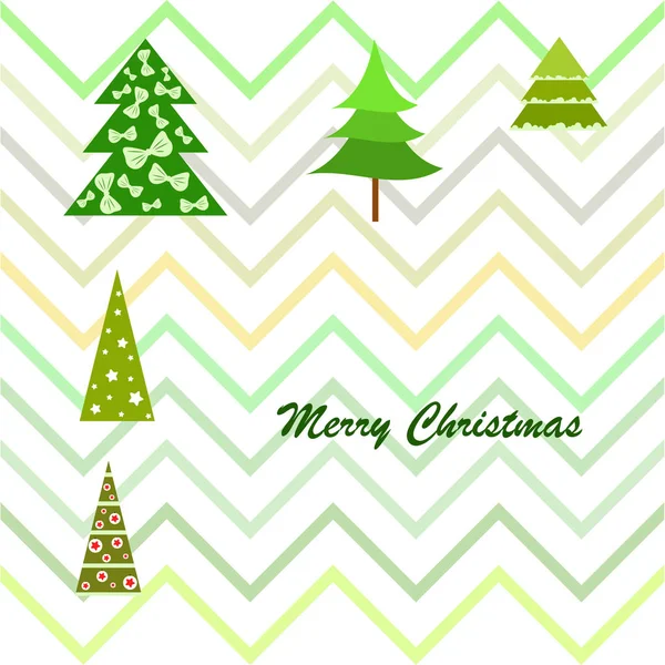 Weihnachtskarte Mit Tannenbäumen Vektorhintergrund — Stockvektor