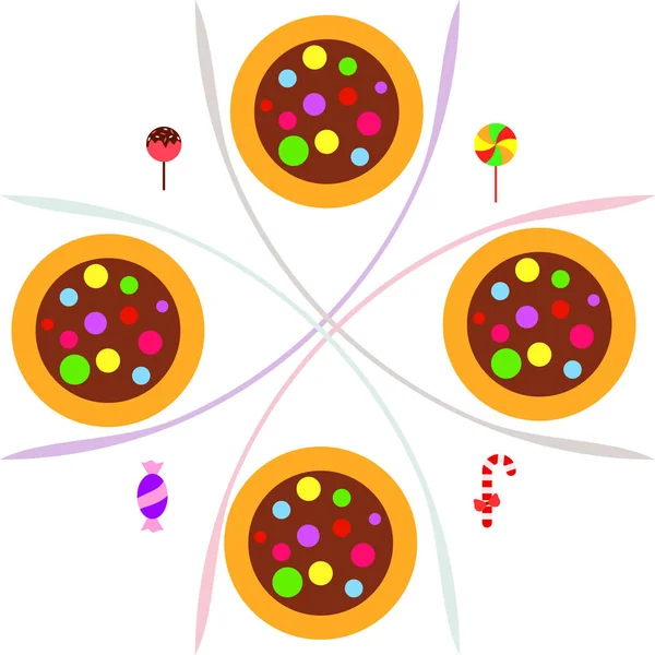 Carte Noël Avec Bonbons Fond Vectoriel — Image vectorielle