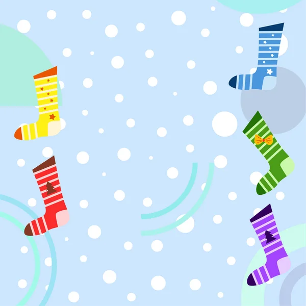 クリスマス カード クリスマスの靴下 ベクトルの背景 — ストックベクタ