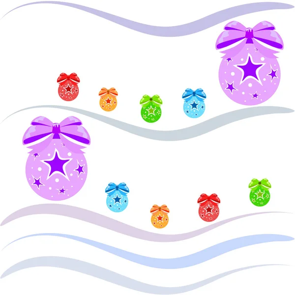 Christmas Balls New Year Greeting Card Vector Background — Stock Vector