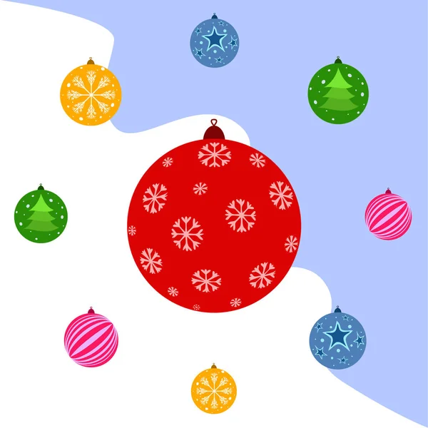 圣诞球 新年贺卡 矢量背景 — 图库矢量图片