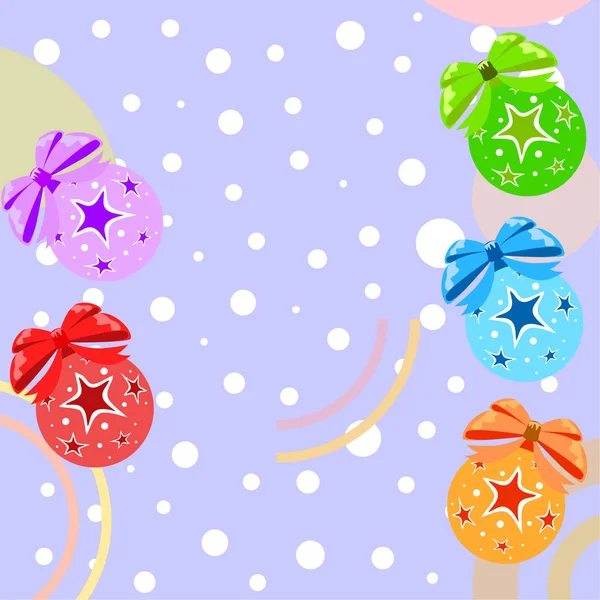 Різдвяні Кульки Новорічна Листівка Векторний Фон — стоковий вектор