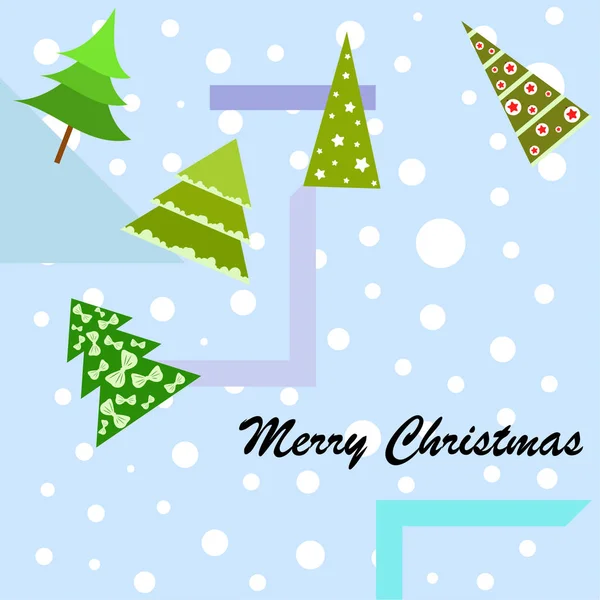 ベクトルの背景の木とメリー クリスマス カード — ストックベクタ