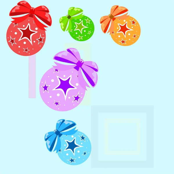 Tarjeta Felicitación Navidad Con Bolas Vector Fondo — Vector de stock