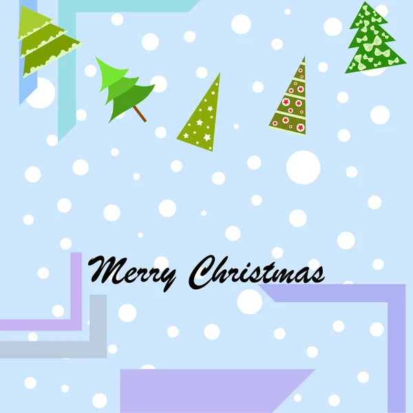 Feliz Cartão Natal Com Árvores Natal Fundo Vetorial — Vetor de Stock