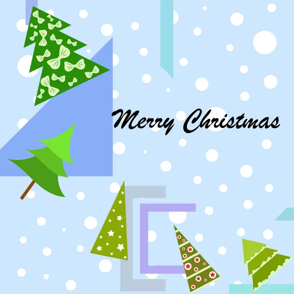 Merry Christmas Card Drzew Tło Wektor — Wektor stockowy