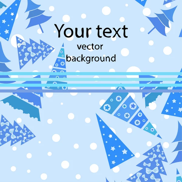 Tarjeta Navidad Con Abetos Vector Fondo — Vector de stock