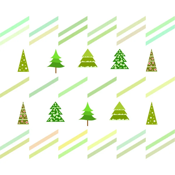 Carte Noël Avec Sapins Fond Vectoriel — Image vectorielle