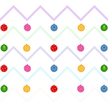 Noel topları, yeni yıl tebrik kartı, vektör arka plan