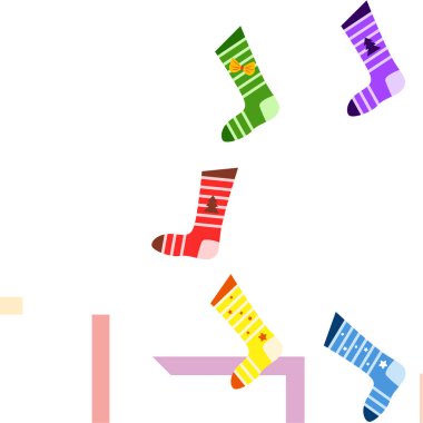 Noel kartı, Noel çorap, vektör arka plan