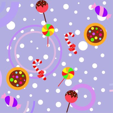 Şekerler, vektör arka plan ile neşeli Noel kartı