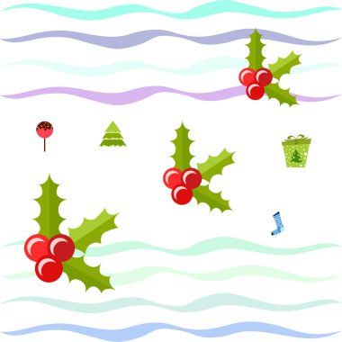 Noel kartı, şeker köknar Hediyelik Noel çorap, vektör arka plan