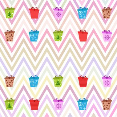 Noel kartı, hediyeler, vektör arka plan