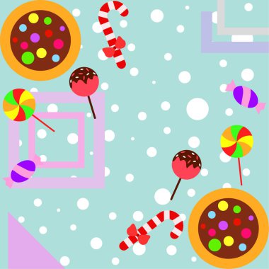 Şekerler, vektör arka plan ile neşeli Noel kartı