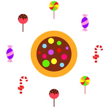 Noel kartı şekerler, vektör arka plan ile