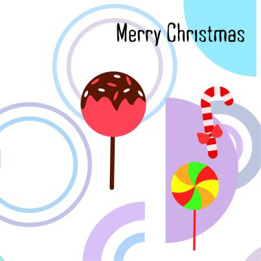 Şekerler, vektör arka plan ile neşeli Noel kartı