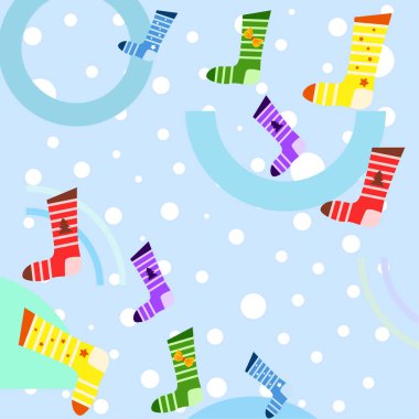 Noel kartı, Noel çorap, vektör arka plan