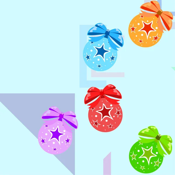 Tarjeta Felicitación Navidad Con Bolas Vector Fondo — Vector de stock