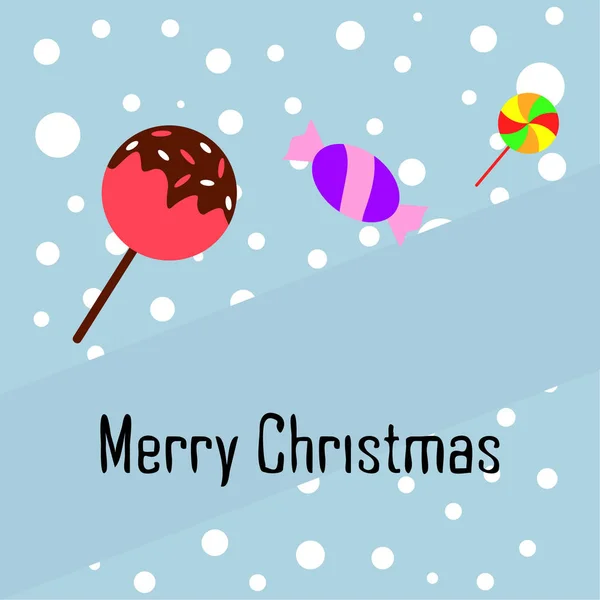 Feliz Tarjeta Navidad Con Caramelos Vector Fondo — Archivo Imágenes Vectoriales
