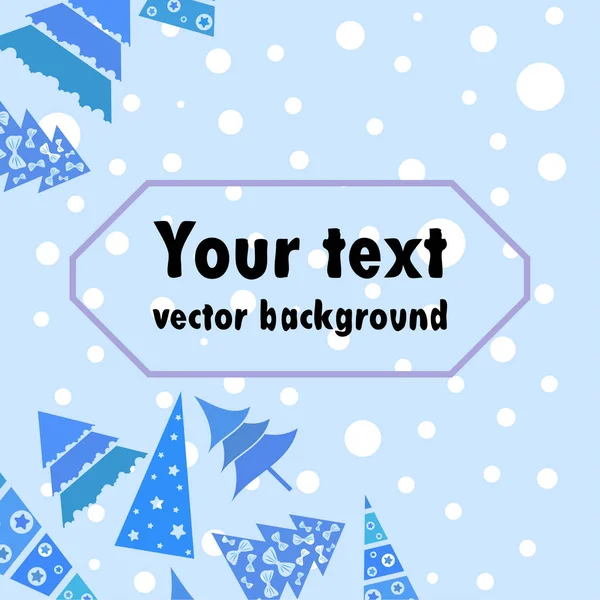 Tarjeta Navidad Con Abetos Vector Fondo — Vector de stock